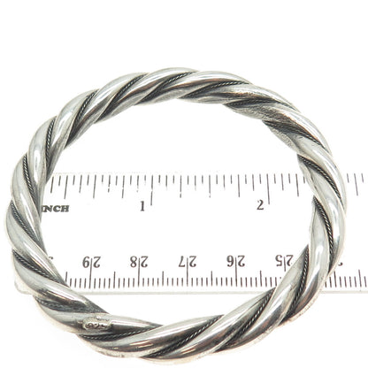 925 Sterling Silver Vintage Twisted Bangle Bracelet 7"