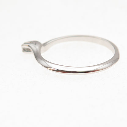 925 Sterling Silver Vintage Real Diamond Engagement Stackable Ring Size 7.25