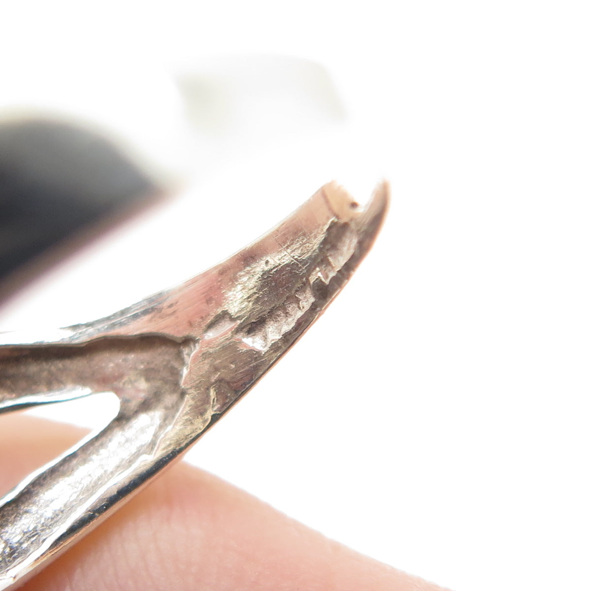 925 Sterling Silver Vintage Modernist Oxidized Ring Size 7.75