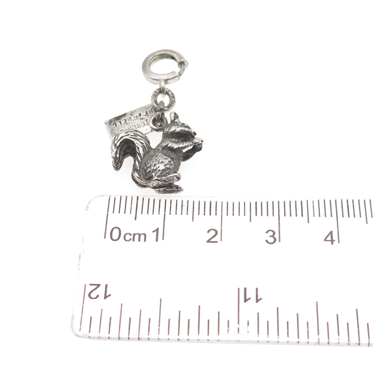 Bell Trading Post Sterling Antique Art Deco Squirrel Spring Ring Mini Pendant