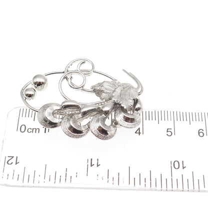 BOND BOYD 925 Sterling Silver Vintage Floral Oxidized Pin Brooch