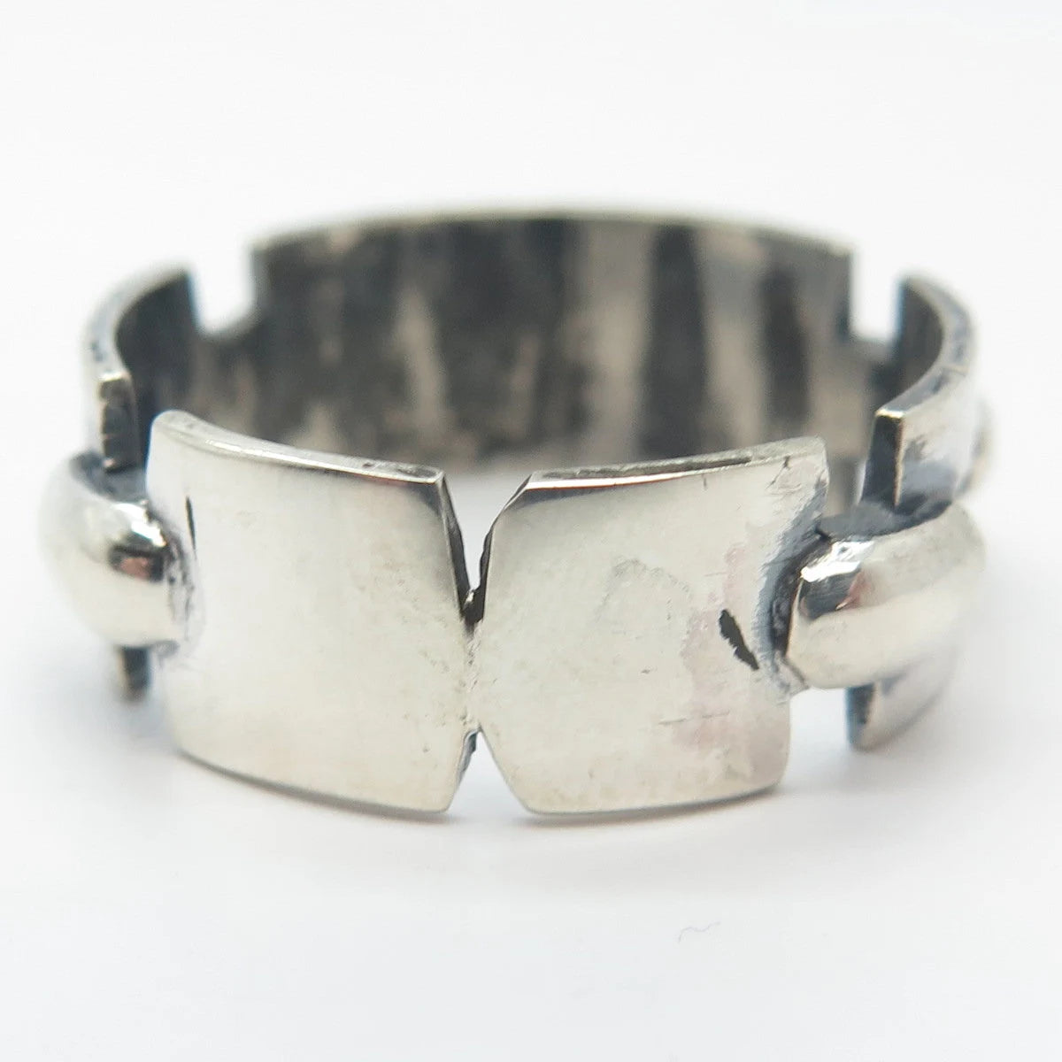 925 Sterling Silver Vintage Chain Band Ring Size 11.25