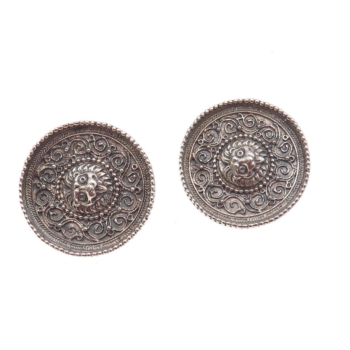 MMA Metropolitan Museum of Art 925 Sterling Vintage 1994 Lion Clip On Earrings