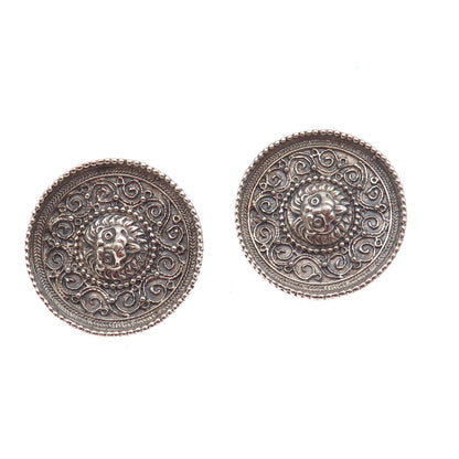 MMA Metropolitan Museum of Art 925 Sterling Vintage 1994 Lion Clip On Earrings