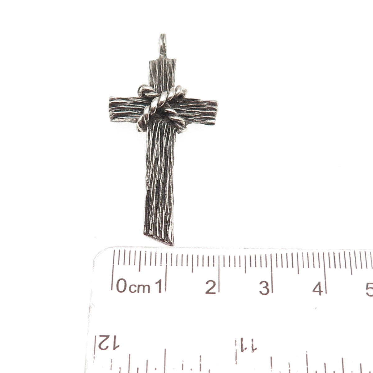 925 Sterling Silver Vintage Cross Oxidized Charm Pendant
