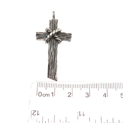 925 Sterling Silver Vintage Cross Oxidized Charm Pendant