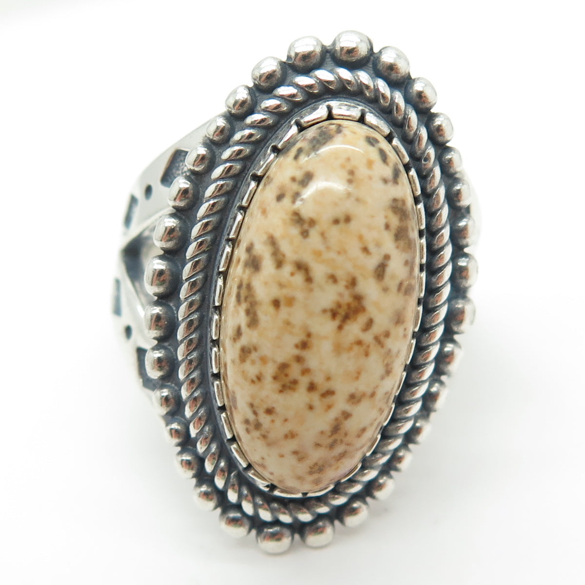 CAROLYN POLLACK & AMERICAN WEST 925 Sterling Silver Vintage Jasper Ring Size 8