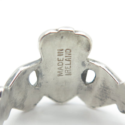 925 Sterling Silver Vintage 1976 OC Ireland Claddgh Ring Size 7.5