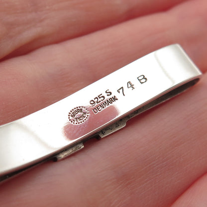 Georg Jensen 925S Sterling Silver Vintage Denmark Modernist Tie Bar Clip #74B