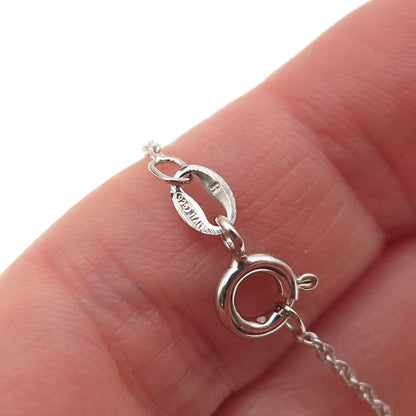 925 Sterling Silver Round-Cut C Z Graduated Drop Cable Chain Necklace 18"
