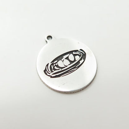 925 Sterling Silver USA Two In Town Eggs In The Nest Charm Pendant
