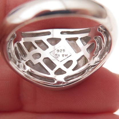 Dasan 925 Sterling Silver Vintage Real MOP Maltese Cross Ring Size 10.5