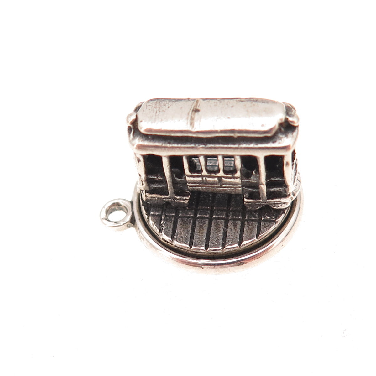 Bell Trading Post 925 Sterling Silver Vintage SF Cable Car Rotating 3D Pendant