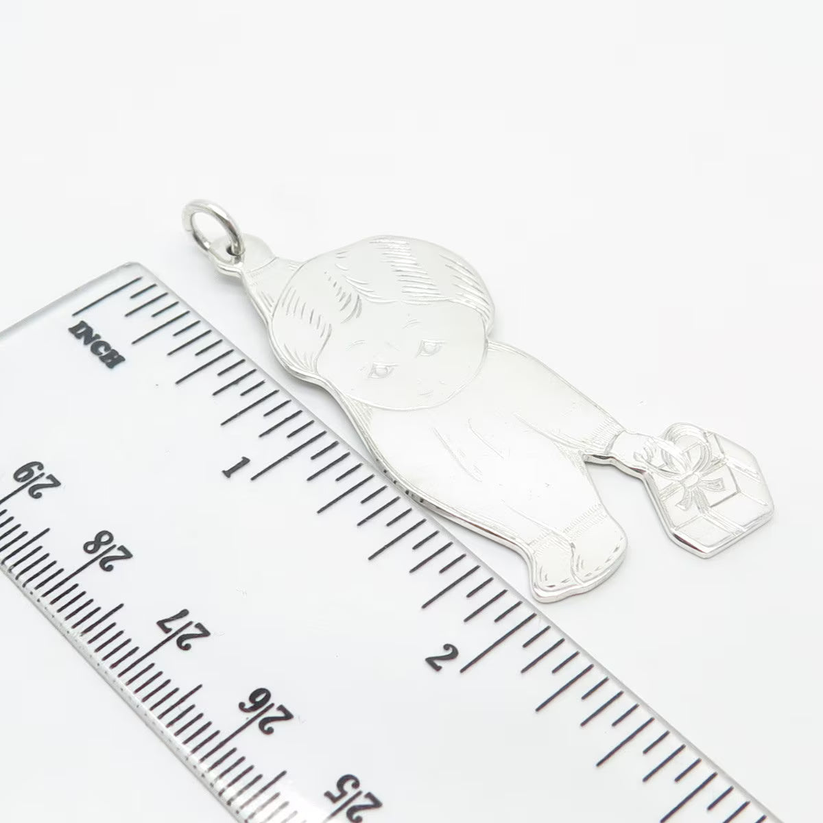925 Sterling Silver Vintage Lunt Boy w/ Gift Box Pendant