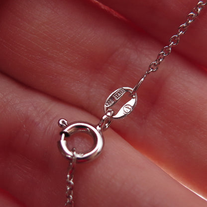 925 Sterling Silver Round-Cut C Z Petal Cable Chain Necklace 18"