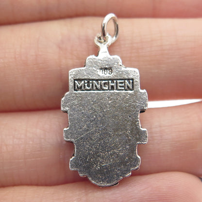 800 Silver Vintage Germany Munich Glockenspiel Pendant