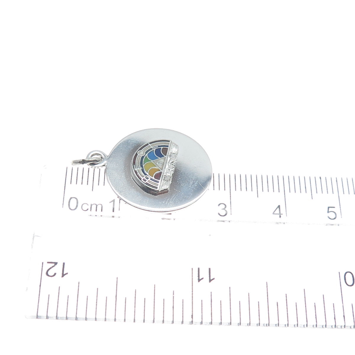 WELLS 925 Sterling Silver Vintage Enamel Masonic Youth Group Charm Pendant