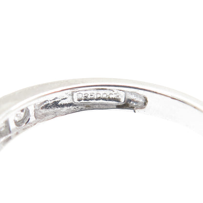 925 Sterling Silver Round & Emerald-Cut C Z Ring Size 9.25