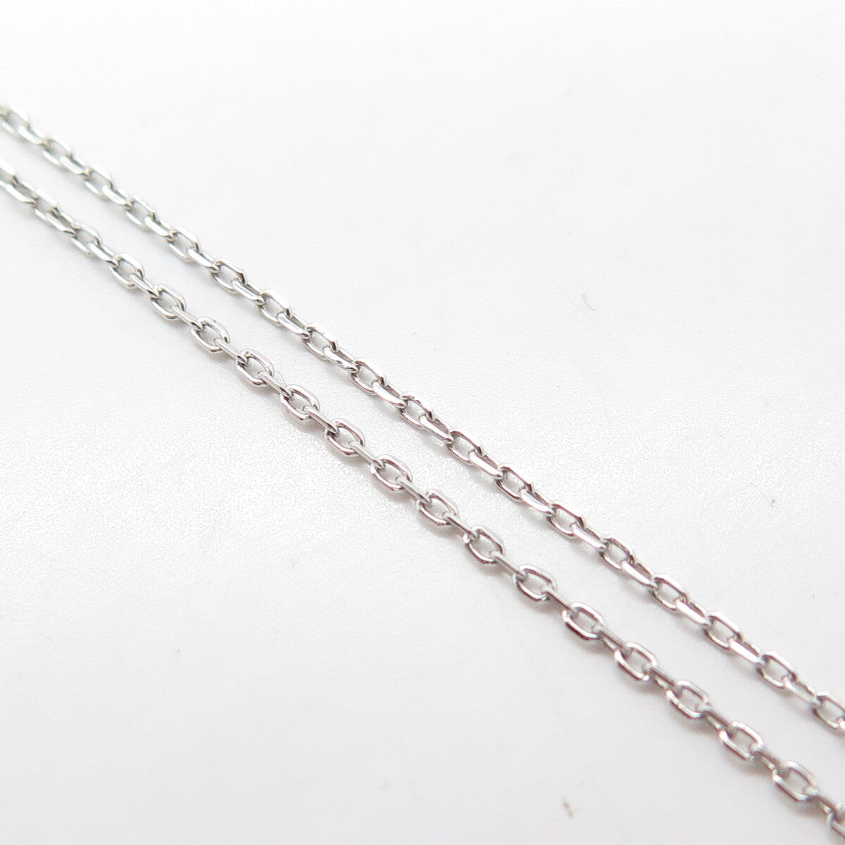 925 Sterling Silver White C Z Bow Cable Chain Necklace 18"