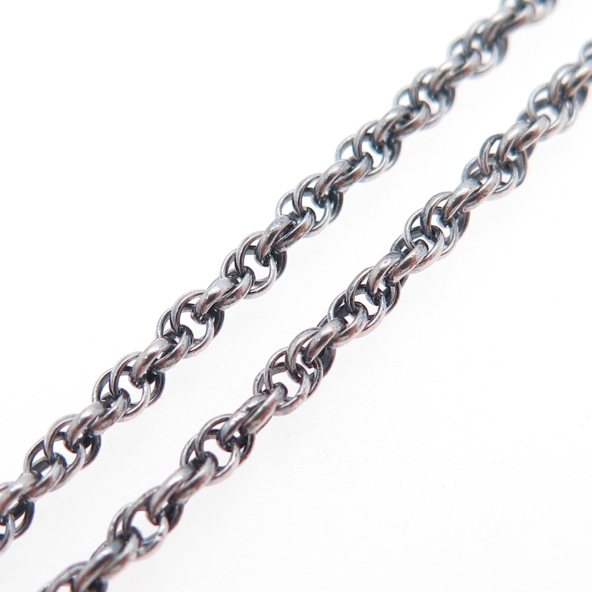 925 Sterling Silver Antique Rose Flower Oxidized Necklace 16" (missing lock)