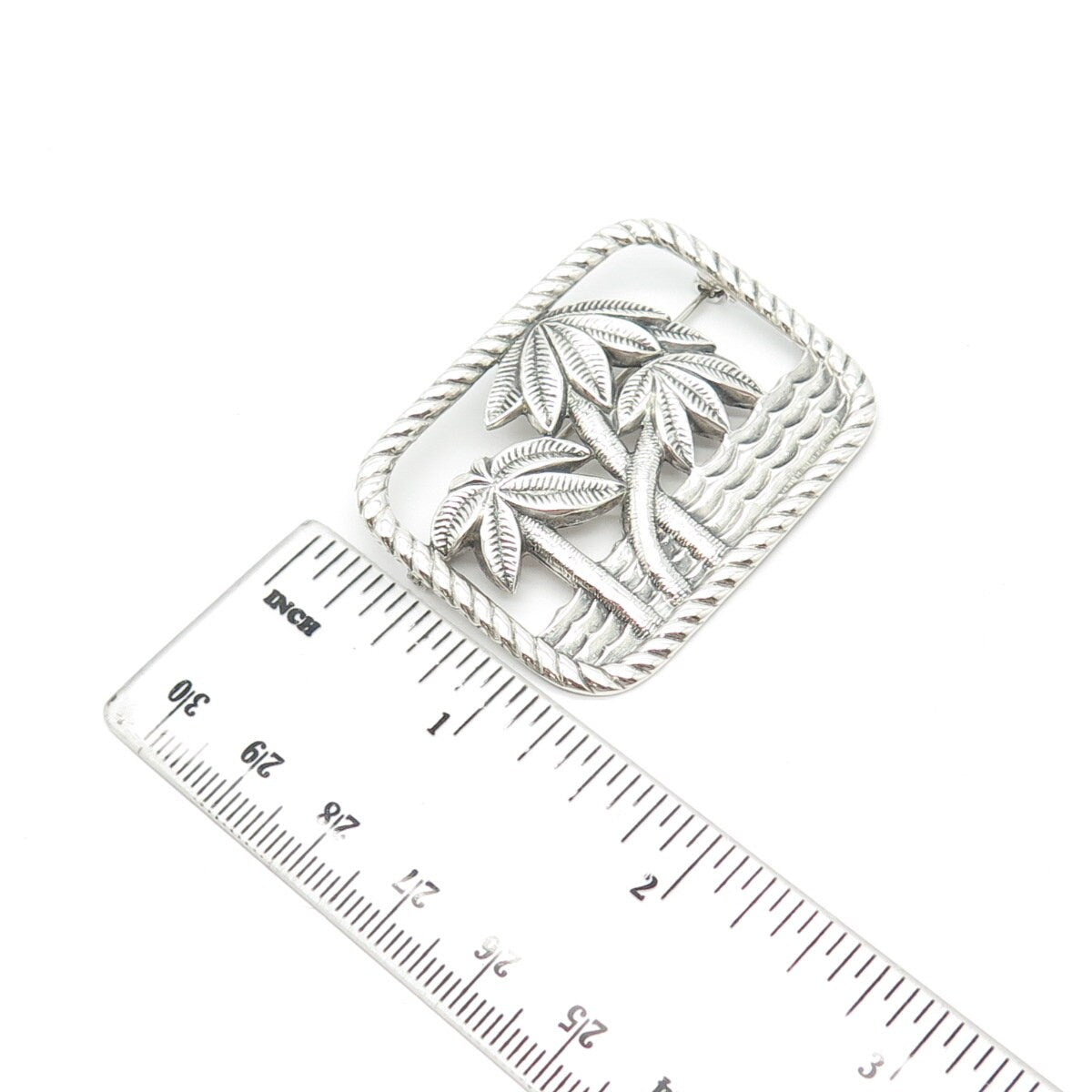 925 Sterling Silver Vintage Palm Tree Pin Brooch