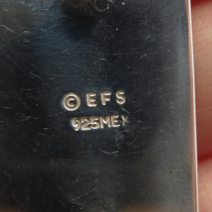 925 Sterling Silver Vintage Mexico EFS Save The Children Rectangle Pin Brooch