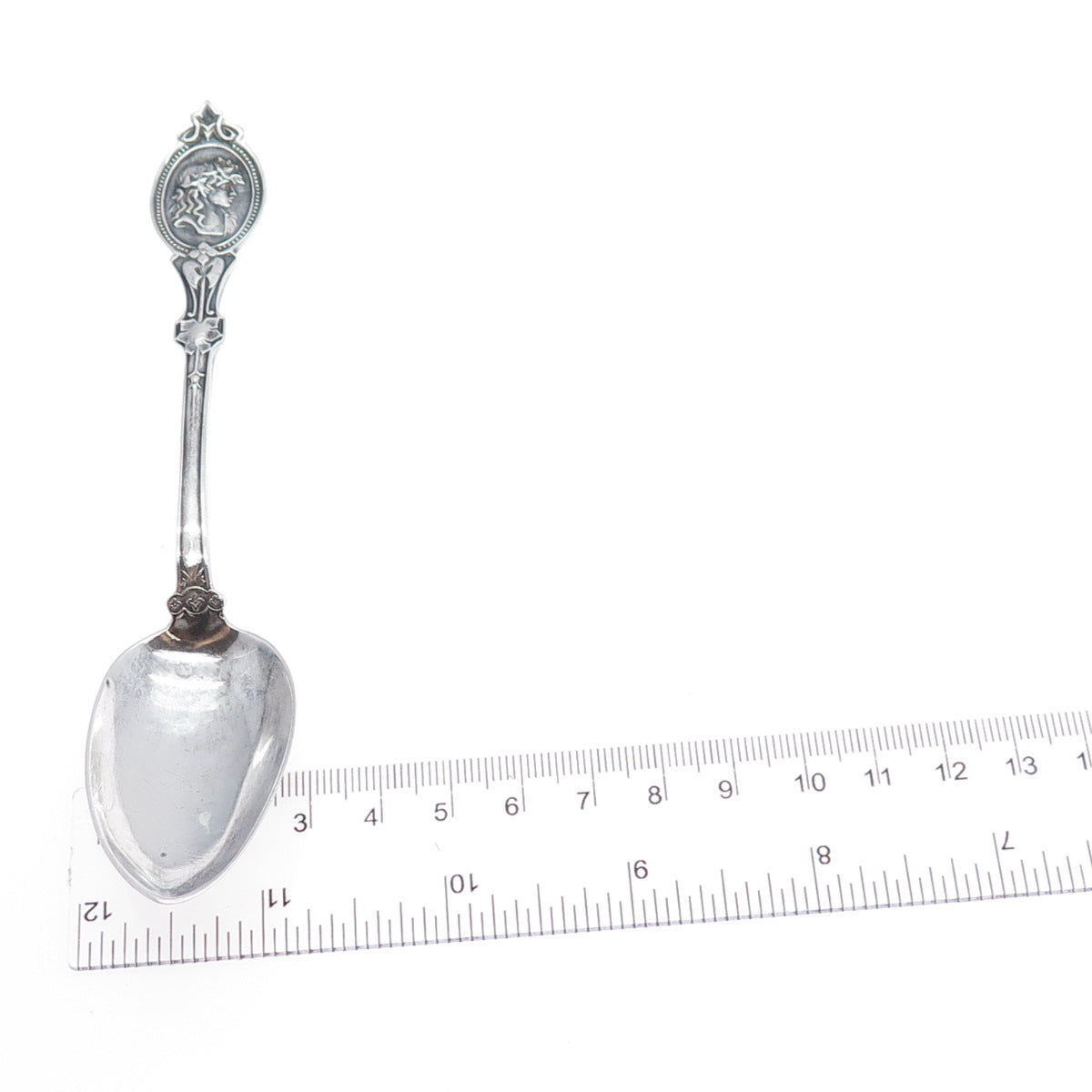 HORCHKISS & SCHREUDER 925 Sterling Silver Antique 1867 Medallion Coffee Spoon