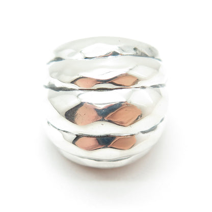 925 Sterling Silver Vintage Ribbed Wrinkled Ring Size 6.5