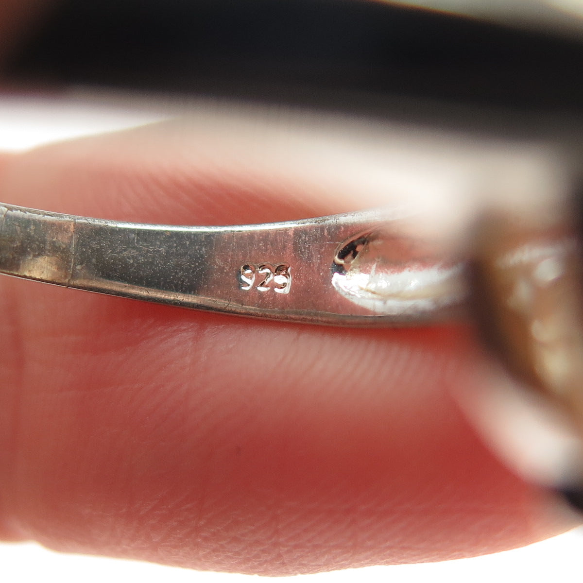 925 Sterling Silver Vintage Cushion Oval-Cut Cognac C Z Ring Size 9.25