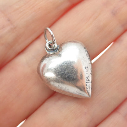 925 Sterling Silver Antique Art Deco Oak Leaf Heart Chatelaine Charm Pendant