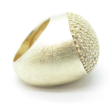 NANIS 925 Sterling Silver Pave C Z Domed Ring Size 8