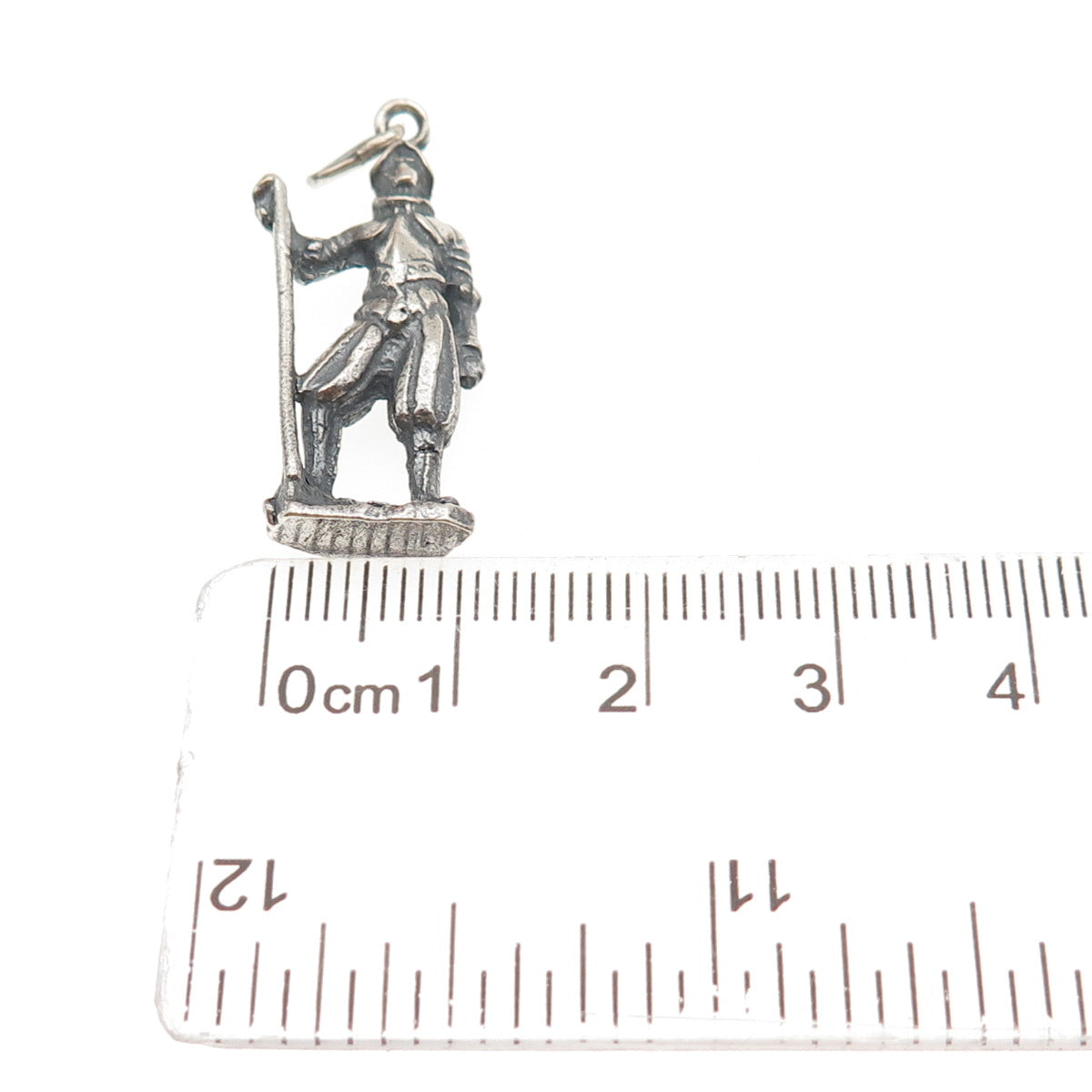 800 Silver Antique Art Deco Vatican City Swiss Guard Oxidized 3D Charm Pendant