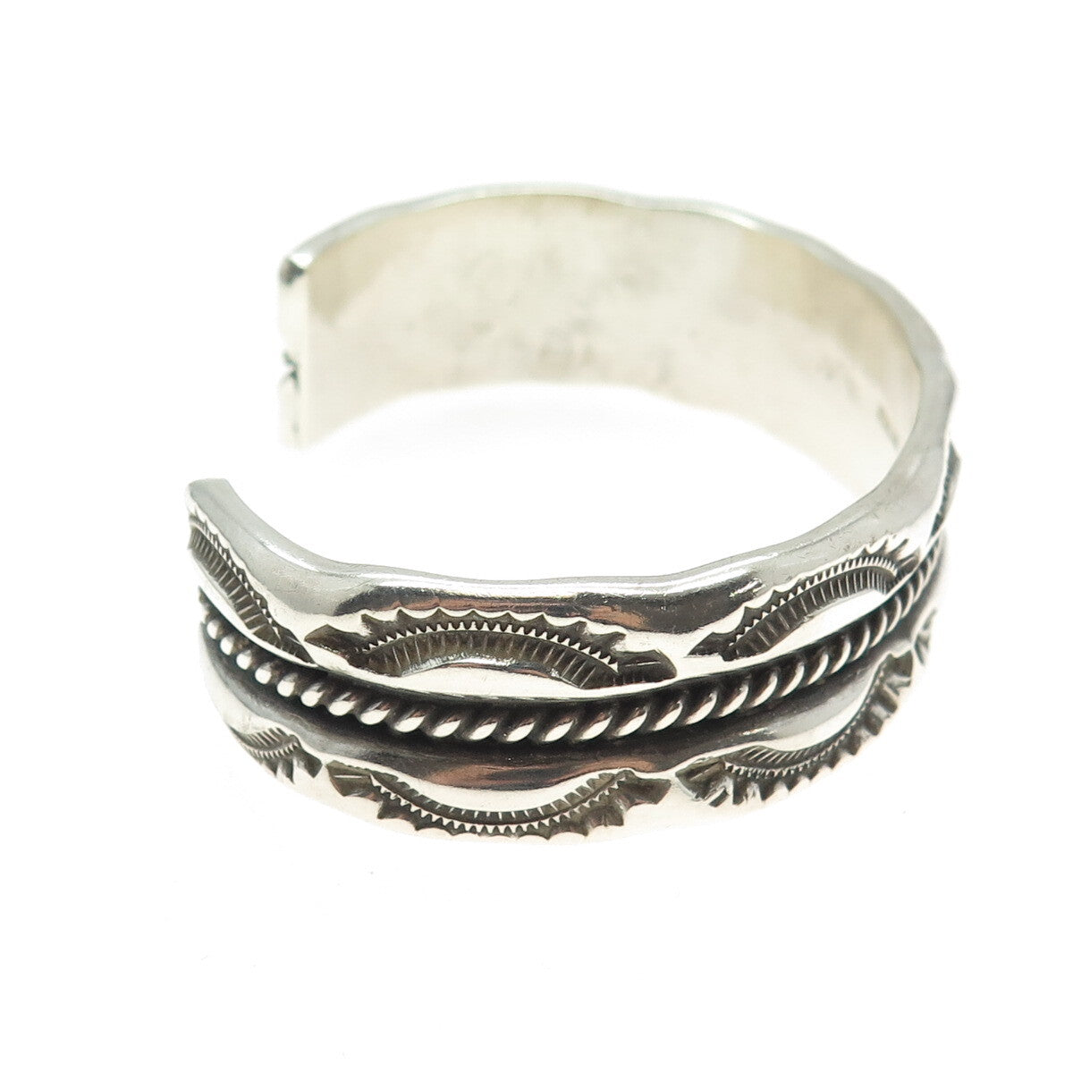 Old Pawn 925 Sterling Silver Vintage Artisan Southwestern Adjustable Bracelet 7"