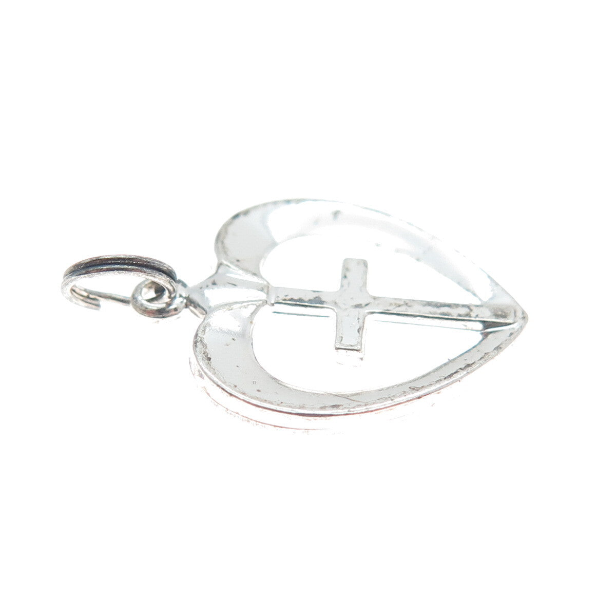 LISA LEE CREATIONS 925 Sterling Silver Vintage Cross in the Heart Pendant