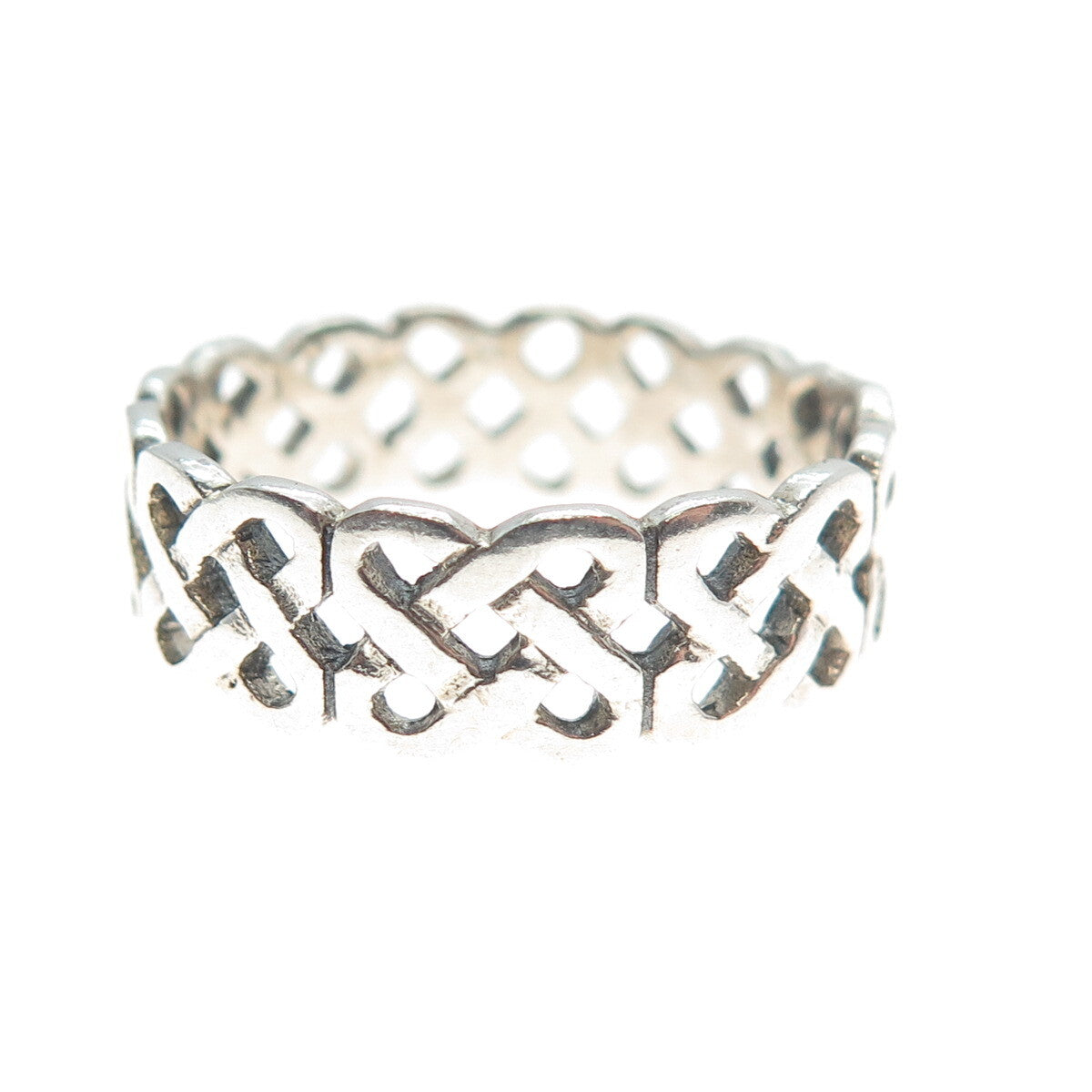 925 Sterling Silver Vintage Viking / Celtic Knot Band Ring Size 10