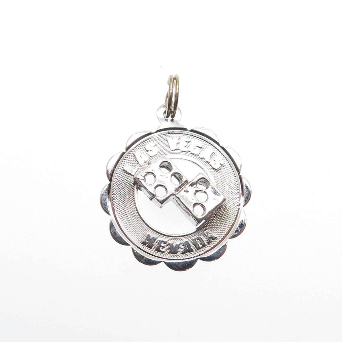 SASCO 925 Sterling Silver Vintage Las Vegas Nevada Lucky Dices Charm Pendant