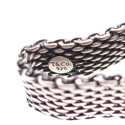 Tiffany & Co. 925 Sterling Silver Vintage Somerset Mesh Ring Size 10