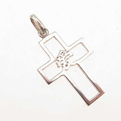 925 Sterling Silver Vintage Love Chinese Character Cross Charm Pendant