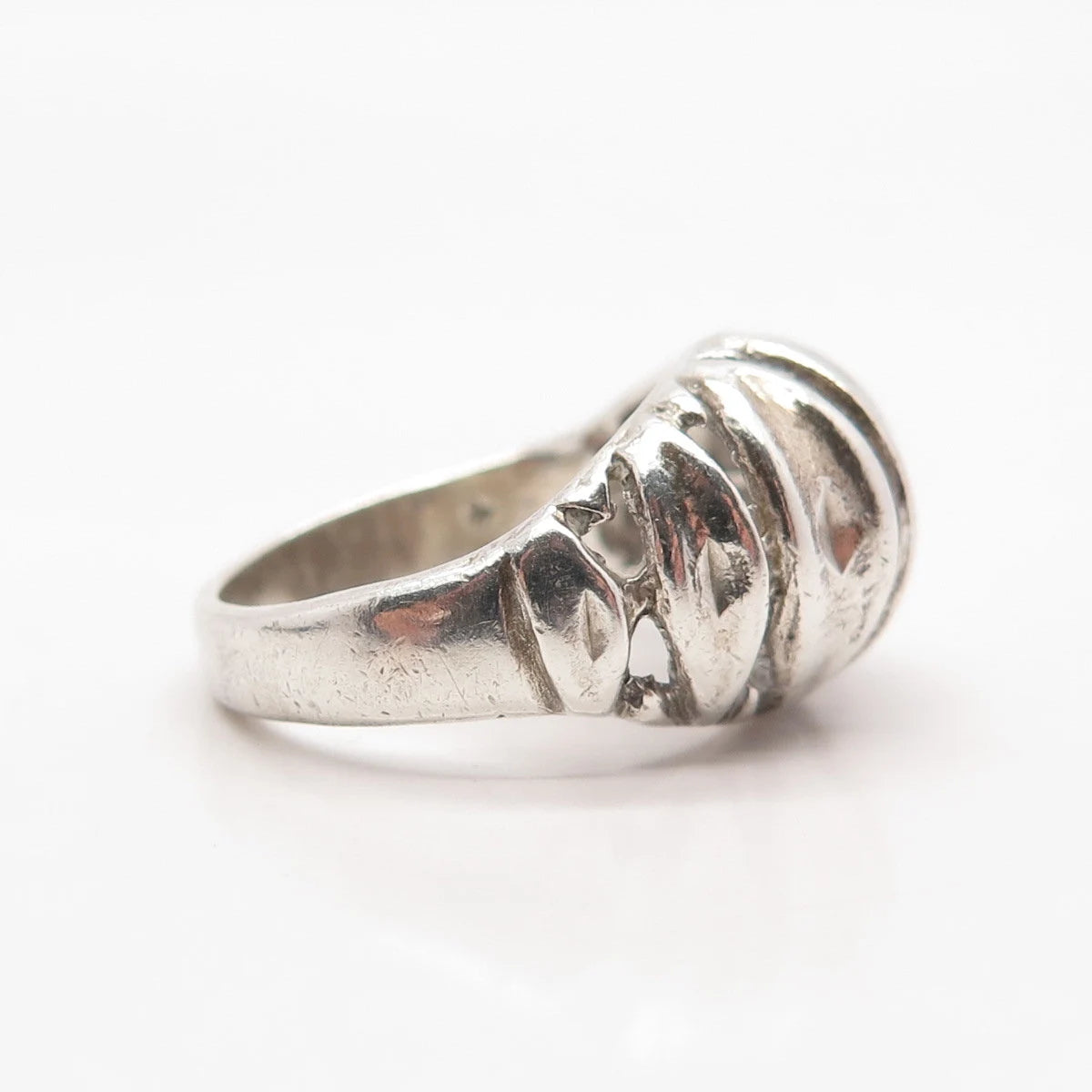 925 Sterling Silver Vintage Domed Ring Size 6