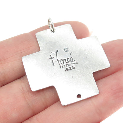 T FOREE HUNSICKER 925 Sterling Silver Vintage Cross Pendant