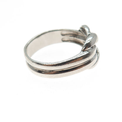 CHAPAL ZENRAY 925 Sterling Silver Vintage Love Mariner Knot Oxidized Ring Size 8