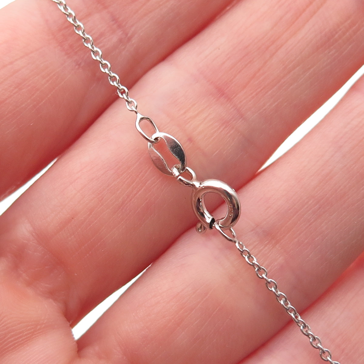 925 Sterling Silver Round-Cut C Z Cross Cable Chain Necklace 18"