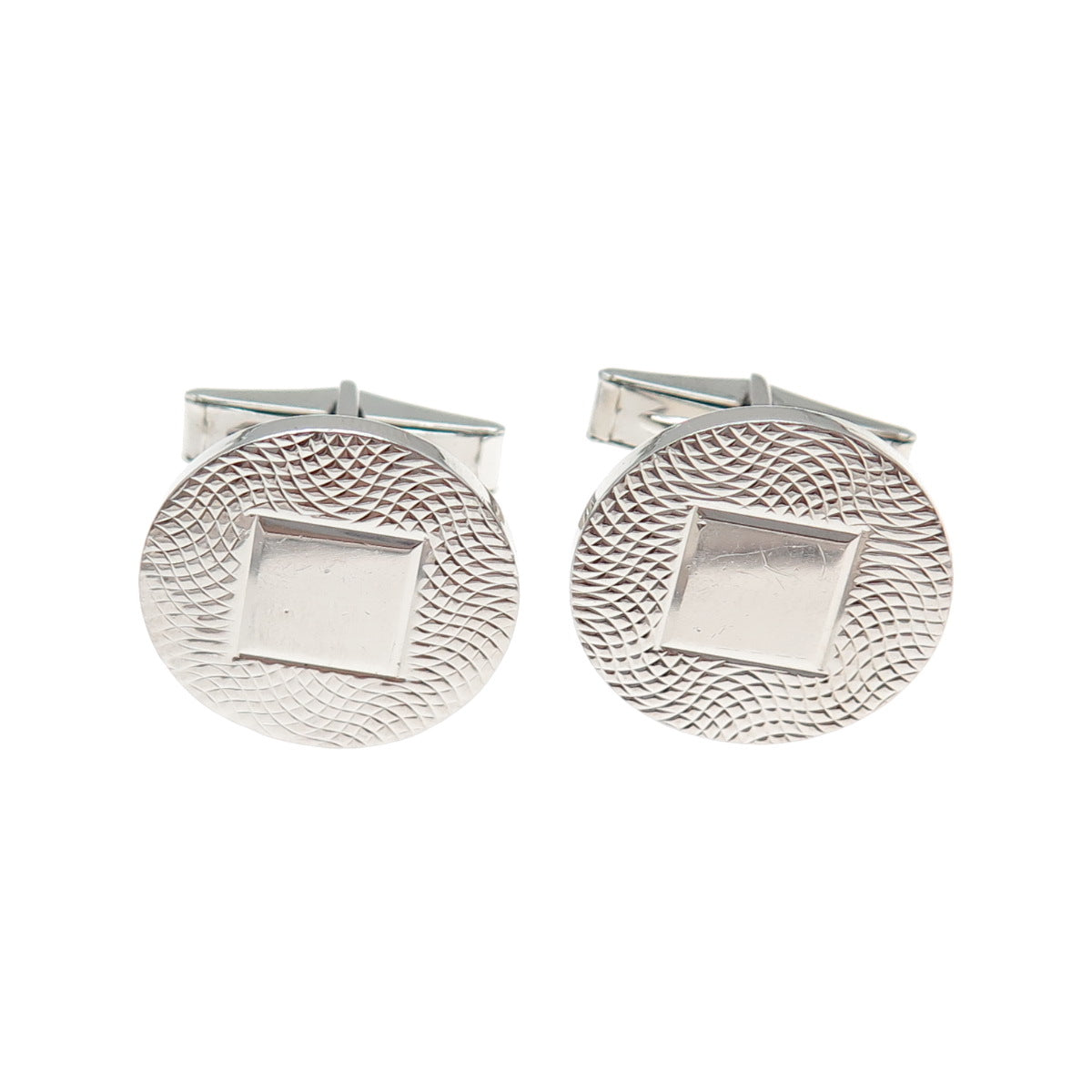925 Sterling Silver Vintage Engravable Classic Round Cufflinks