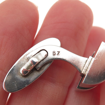 Georg Jensen 925S Sterling Silver Vintage Denmark Modernist Cufflinks #67