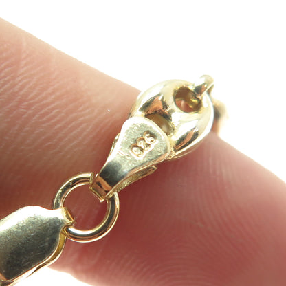 925 Sterling Silver Gold Plated Anchor Mariner Chain Necklace 17"