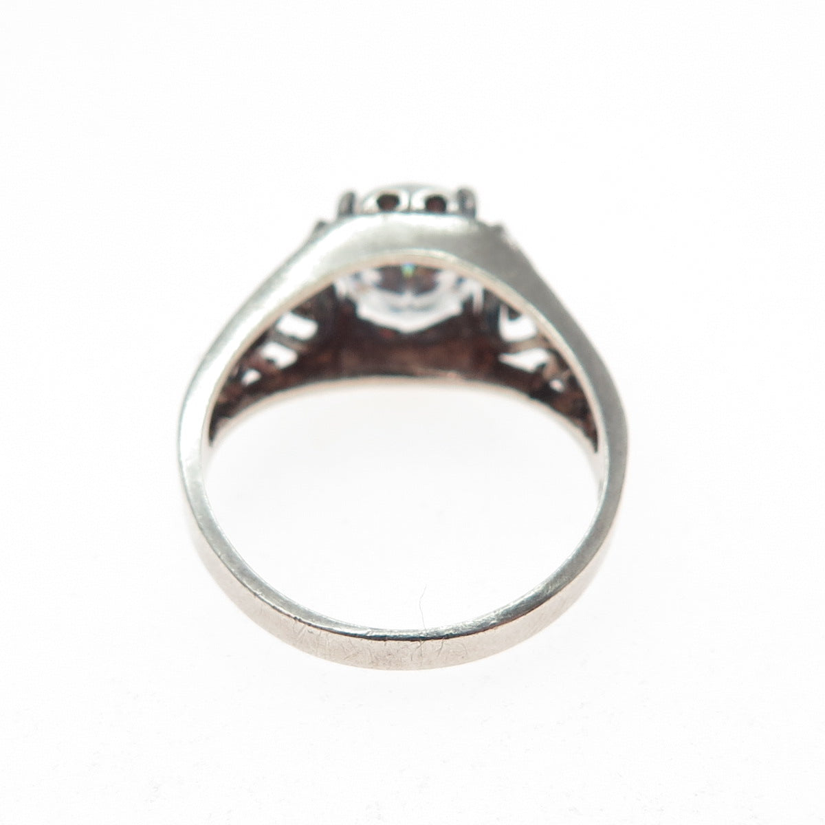 CHATEAU D'ARGENT 925 Sterling Silver Vintage Oval-Cut C Z Heart Ring Size 9