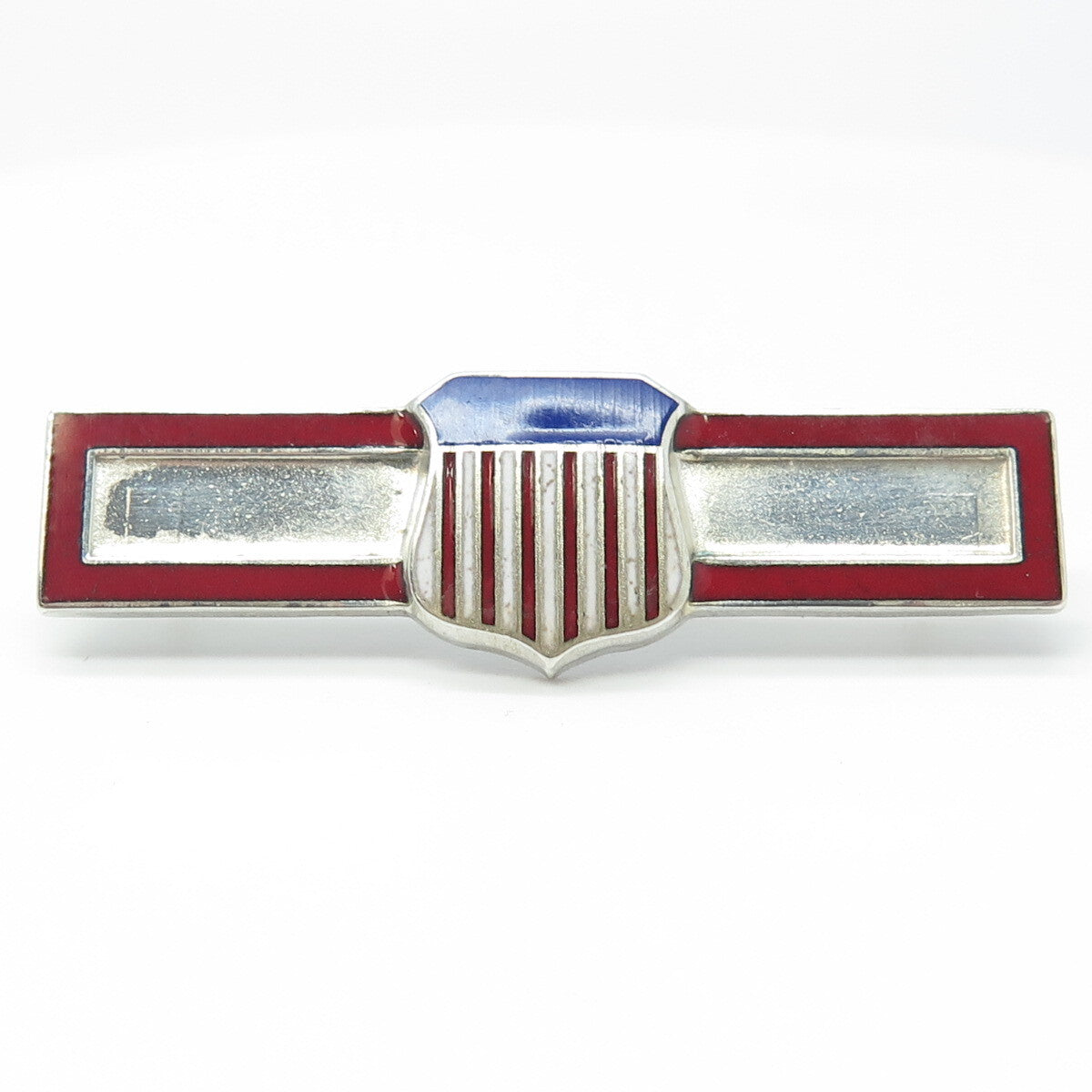 SMILO Sterling Silver Antique WWII Enamel US Army ROTC Distinguished Cadet Pin