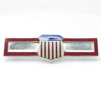 SMILO Sterling Silver Antique WWII Enamel US Army ROTC Distinguished Cadet Pin