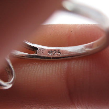 925 Sterling Silver Vintage Modernist Bypass Ring Size 8