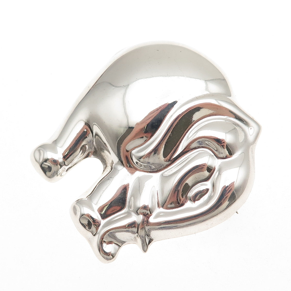 925 Sterling Silver Vintage Mexico Elephant Pin Brooch / Pendant